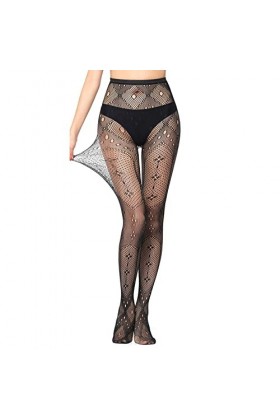 Collants pour femme - Sexy - Long tube - Sexy - Culotte en soie - Rouge et noir, Demi-sang, taille unique