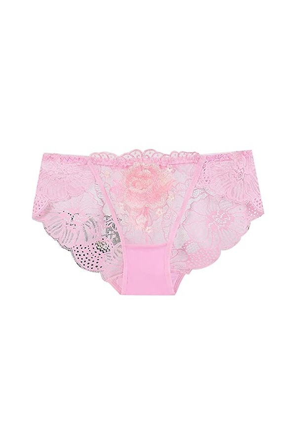 Aoklidil Sous-vêtements sexy pour femme - Lingerie sexy en dentelle - String ouvert - Culotte G - Lingerie, Rose 2, L