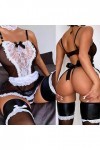 Lingerie sexy en dentelle pour femme, Noir , XL