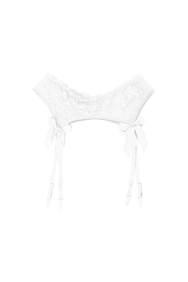 Agoky Bas Porte-jarretelles Jarretières Guêpière Réglable Dentelle Transparent pour Femme Homme Lingerie Sissy Robe Soirée Cl
