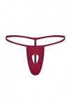 Générique String Amusant pour Hommes Ouverture sur Le Devant String t-Back Slip de Bikini sous-vêtement ajouré uni Rouge,XL 