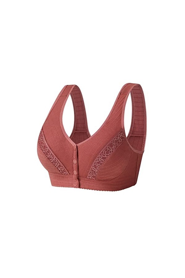 Lingerie Sexy Femme Coquine Hot Grande Taille Womens No Steel Ring Front Close Bra T Back Plus Size Soutien-Gorge sans Doublu