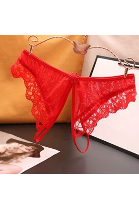 Femmes Culottes Sexy Culotte sous-vêtements Ouverture Entrejambe Dentelle Taille Basse Culotte Femmes Sexy Culottes dentraîn