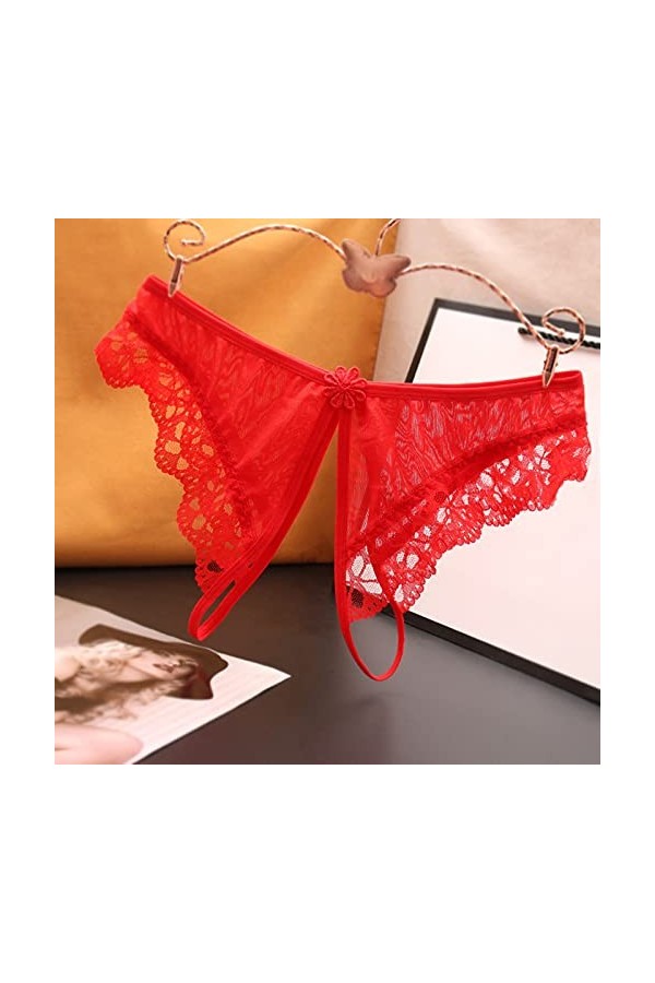 Femmes Culottes Sexy Culotte sous-vêtements Ouverture Entrejambe Dentelle Taille Basse Culotte Femmes Sexy Culottes dentraîn