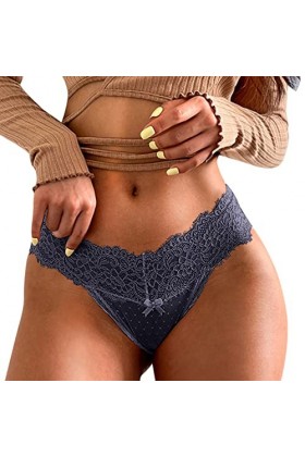 PANPANY Culottes pour Femme Panties Multipack Multicolore Slips Culottes Tanga Taille Basse sous Vetements Confortables Dente