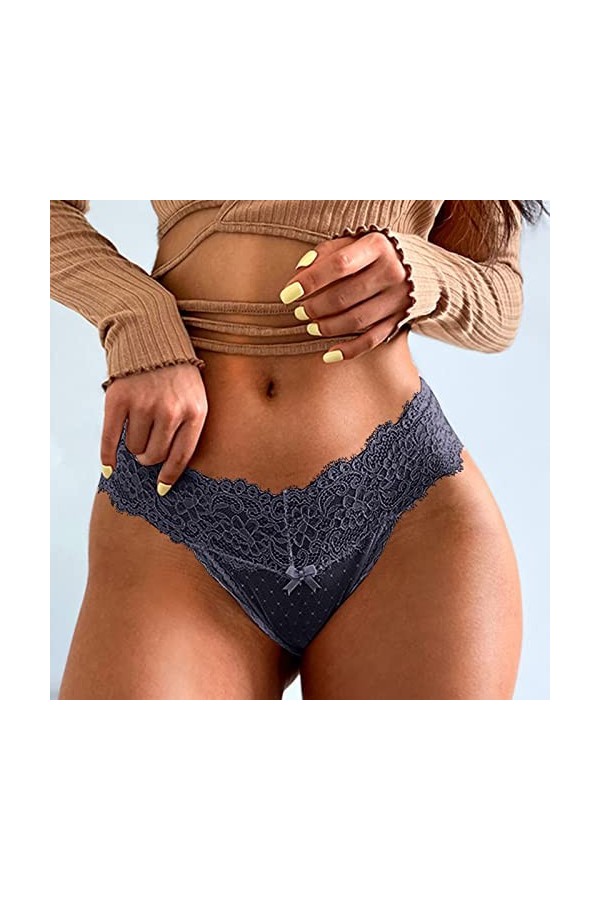 PANPANY Culottes pour Femme Panties Multipack Multicolore Slips Culottes Tanga Taille Basse sous Vetements Confortables Dente