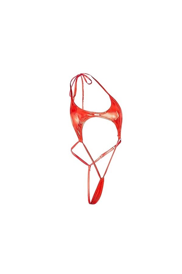 sous-vêtements Sexy et Amusants de Style Or Chaud à Lacets évider la Hanche Lingerie Pyjama Sexy Red, One Size 