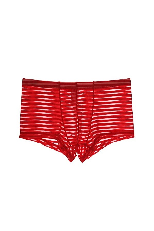 JEShifangjiusu sous-VêTements Sexy De Couleur Unie pour Hommes Boxer Taille Basse Respirant Boxer en Maille à SéChage Rapide 