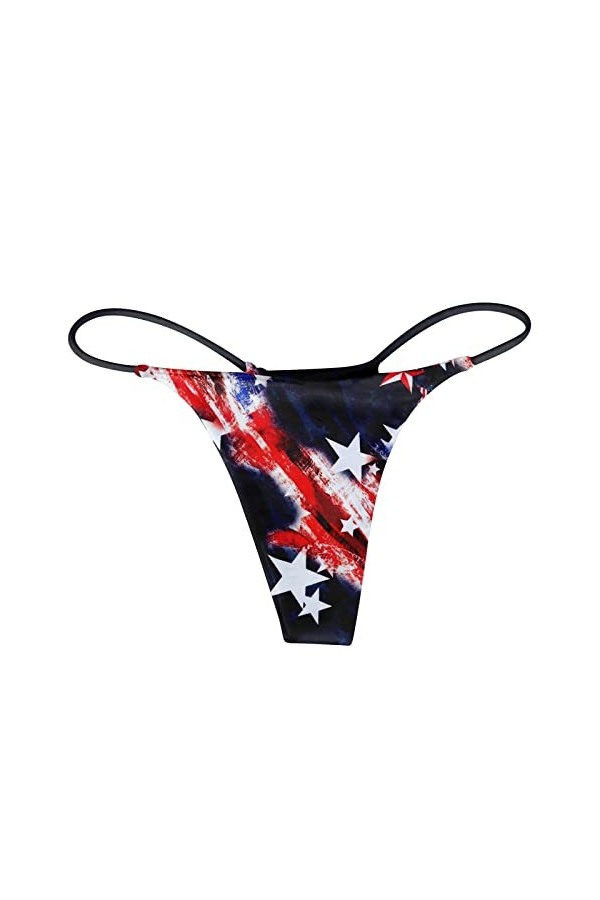 Aoklidil Sous-vêtements Femme Slip Sexy Sexy G-string Imprimé Culotte Femme Culotte Dos T Culotte Confort Doux Bas Rise, Noir