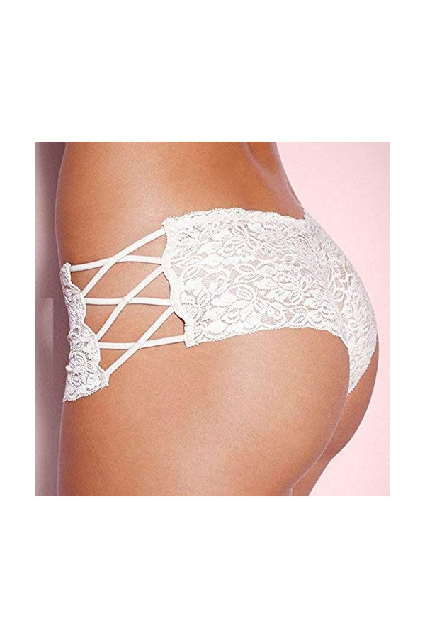 Aoklidil Culotte Taille Basse Sous-Vêtements pour Femmes Sous-Vêtements Homme Sexy Eros, Blanc B, XL