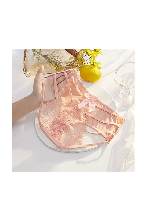 Aoklidil Lot de 3 culottes menstruelles pour femme - Culotte en dentelle - Culotte taille moyenne - Sexy - Sous-vêtements cha