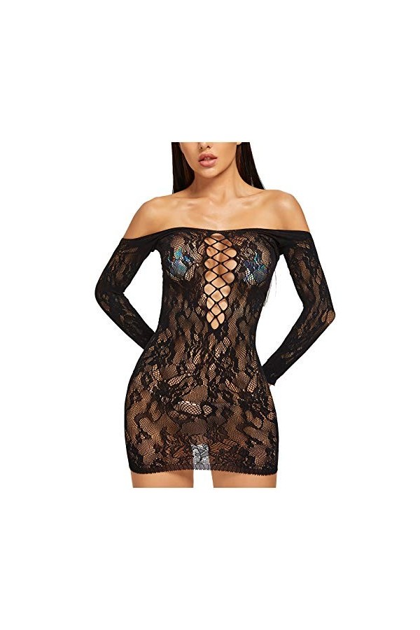 Perspective Grand Harnais Bikini Noir en Soie ajouré Femme Lingerie Femme Sexy Ensemble Hot