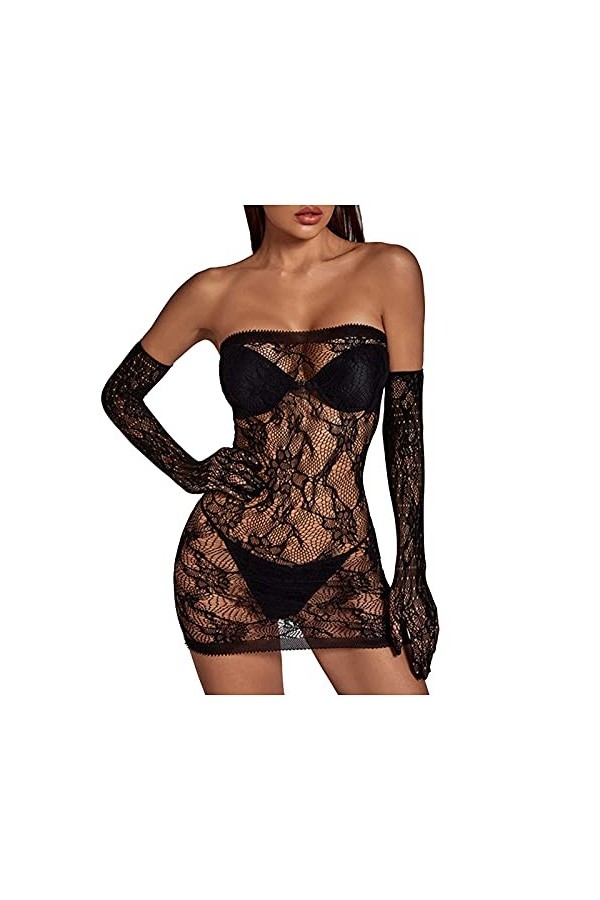 LDZYXY Net Bag Femmes Sexy Sleeves Sexy Lingerie Lingerie Body Robe Sexy