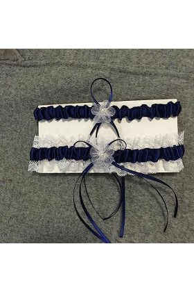 GilRu Ensemble de jarretières en dentelle pour femme, bowknot en dentelle, jarretière, mariée, cosplay, décoration, bleu, Tai