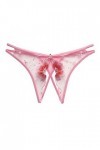 Aoklidil Culotte Femme Sexy Femmes Dentelle Transparent Perle Massage Transparent Sexy String Ouvert Broderie Sous-Vêtements,