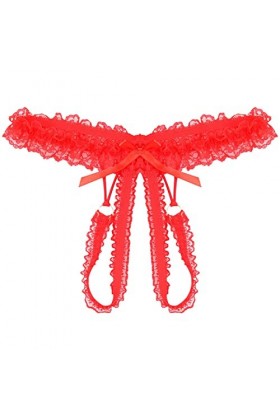 Aoklidil Culotte sexy en dentelle pour femme, Rouge 1, taille unique