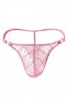 VIRACIN Lingerie Sexy pour Hommes sous-vêtements Dentelle Maillage G-String Strings Culottes Briefs Lingerie Or