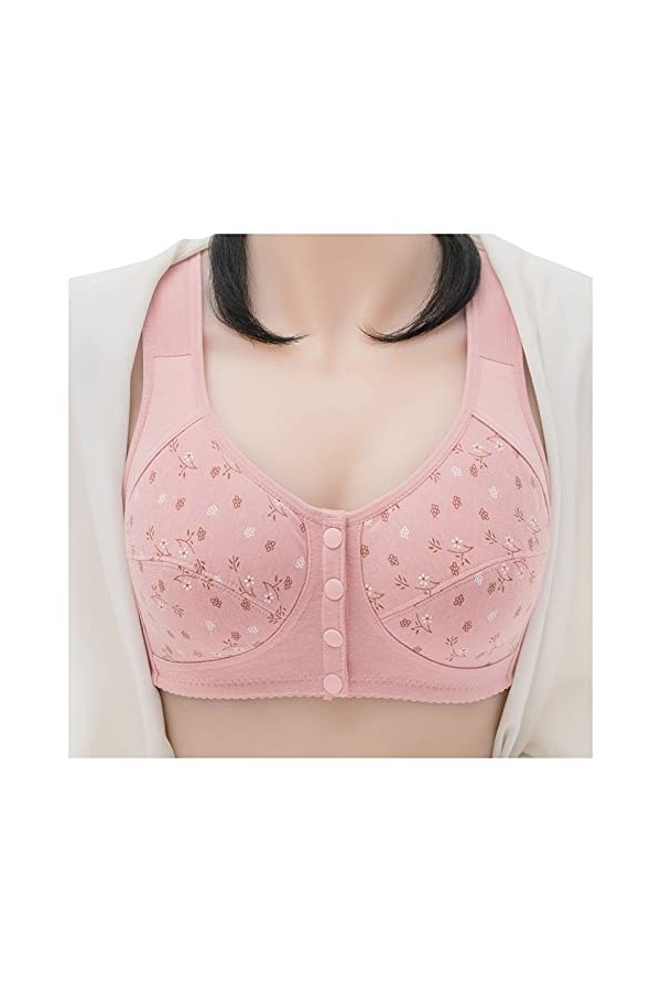 Générique Ensemble de Lingerie Dim Gilet Taille Plus Femme Soutien-Gorge Imprimé Boutonné Devant sous-Vêtements Confort Intim