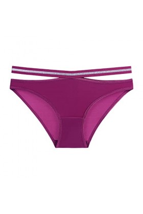 Kitty Lingerie Culotte Culotte en Coton Creux Évider Femmes Épissage Culotte De Sport Respirant Sexy Jarretelles Sexy Purple