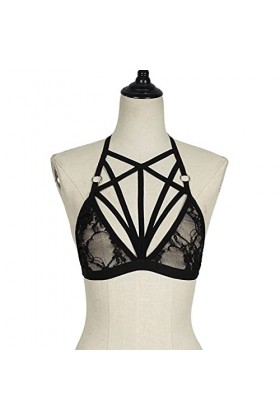 Lingerie sexy pour femme - Surfaces blindées - Bustier - Kamisole - Dentelle creuse - Soutien-gorge élastique sexy - Lingerie