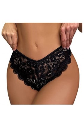 Générique Slip Femme sans Couture Culotte en Dentelle Sexy pour Femmes Couleur Unie Bord en Dentelle Ceinture CroiséE Culotte