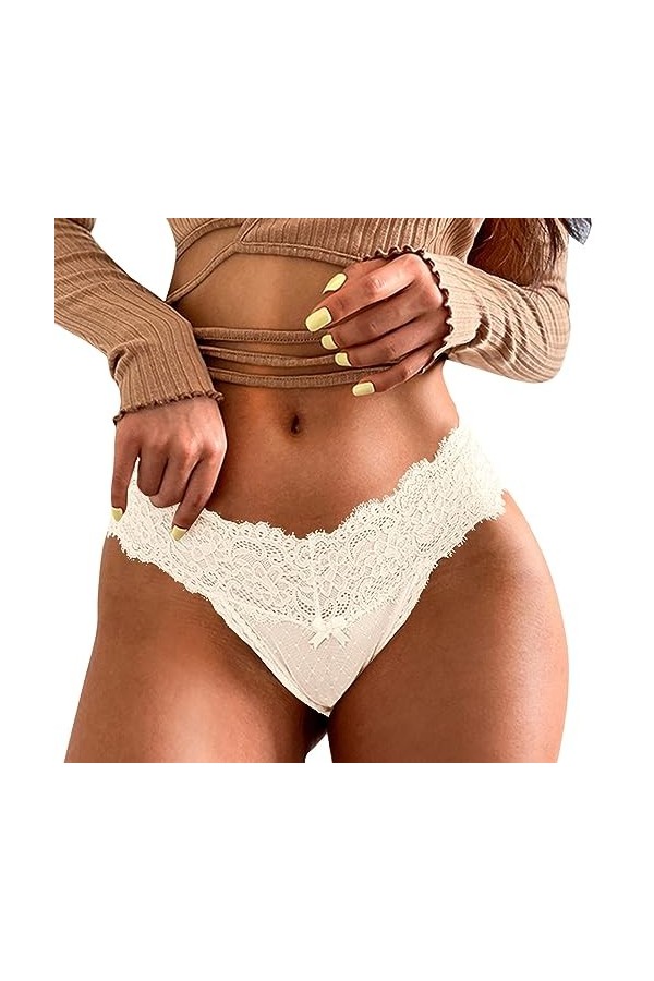 Générique Culotte Femme Taille Haute Culottes de sous-vêtements Culotte Haute Gainante Coquine Hot Ouverte Dentelle Lingerie 