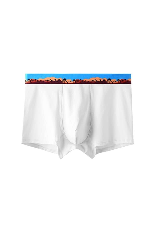 Boxer de sport en coton pour homme - Confortables - Sous-vêtements stretch - Pour homme, B blanc., XXL