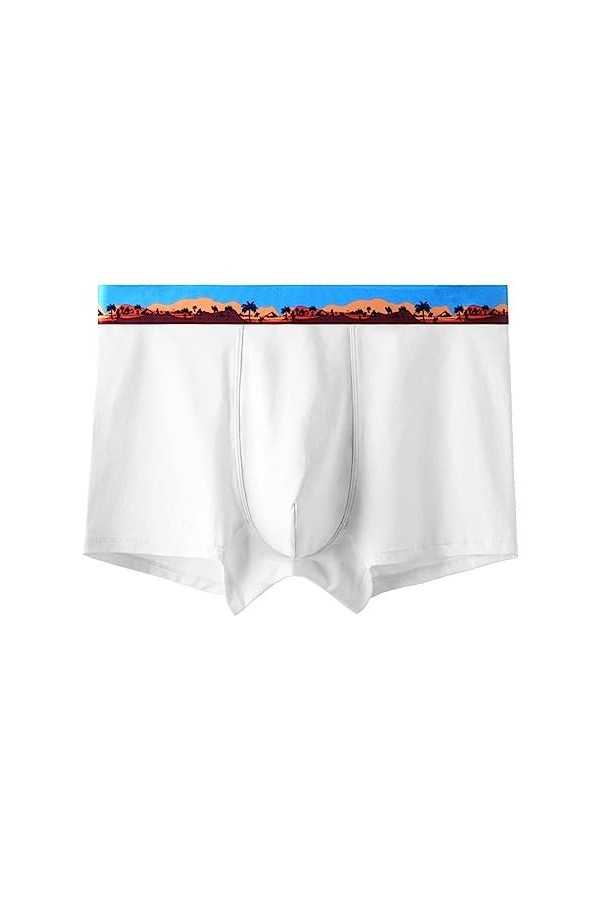 Boxer de sport en coton pour homme - Confortables - Sous-vêtements stretch - Pour homme, B blanc., XXL