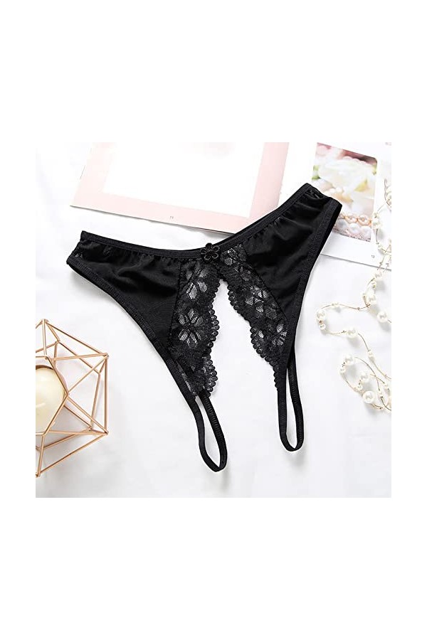 Lingerie Femme Sexy Ensemble Homme Sexy Hot y25k Femmes Sexy Open File String Transparent Mesh Avant Et Arrière Open File Lac