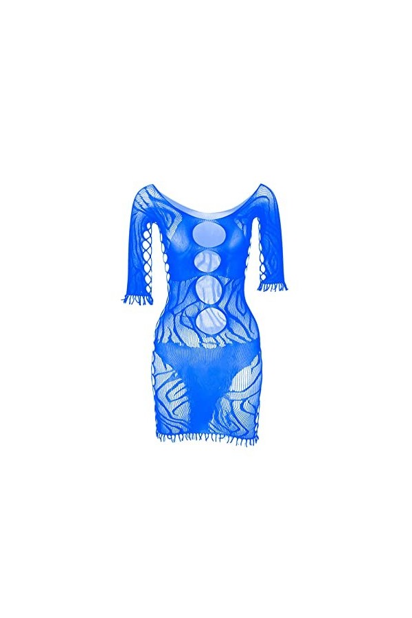 Générique Pyjama Transparent Femme sous-Vêtements Maille Robe Sexy Pyjama sous-Vêtements Lingerie pour Homme A4-Blue, One Si