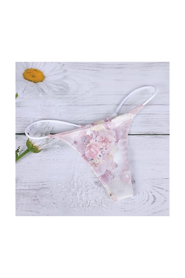 Aoklidil Sous-vêtements sexy pour hommes et femmes - Culotte à imprimé - Couleurs au choix - Lingerie sexy G String T Back - 