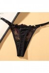 Dasongff String Femme Coquine Hot Tanga Sexy A Dentelle Slips Sexy Chic Stretch Taille Basse Culotte Grille Ficelle Slip Culo