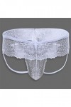 DGKaxiyaHM Jockstrap en Dentelle pour Hommes String Culotte érotique à Poche bombée Taille Basse Voir à Travers Les Strings D