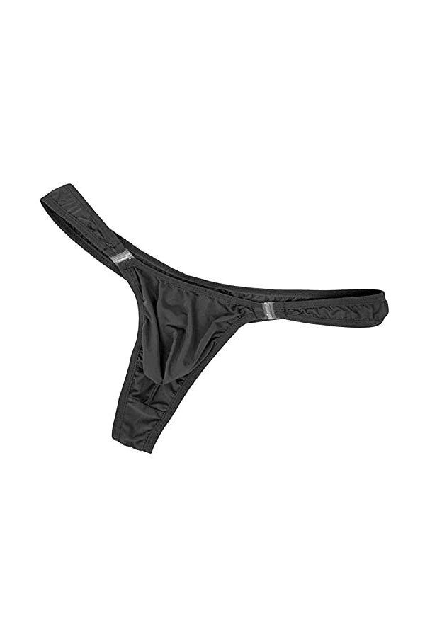 sous-vêtements Strings en Soie glacée pour Hommes Pouch Bikini Boxer Briefs G-String Briefs Voir à Travers la Lingerie Sexy S