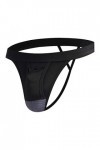 JEShifangjiusu sous-VêTements en Maille U Convex pour Hommes String Sexy en Modal Culotte Basse Respirante G String Le Noir 