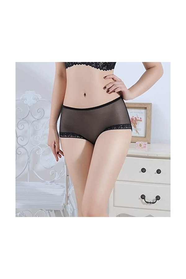 Culottes de Absorbante Menstruelle Femme String Stretch Pantalons Triangle en Pur Coton et Soie 2023 Nouveau Couleur Unie Sli