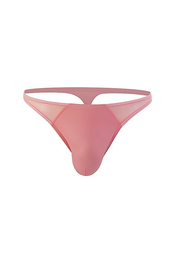 JEShifangjiusu String Sexy en Maille Transparente pour Hommes Slip Respirant De Performance sous-VêTements String en Cuir Ro