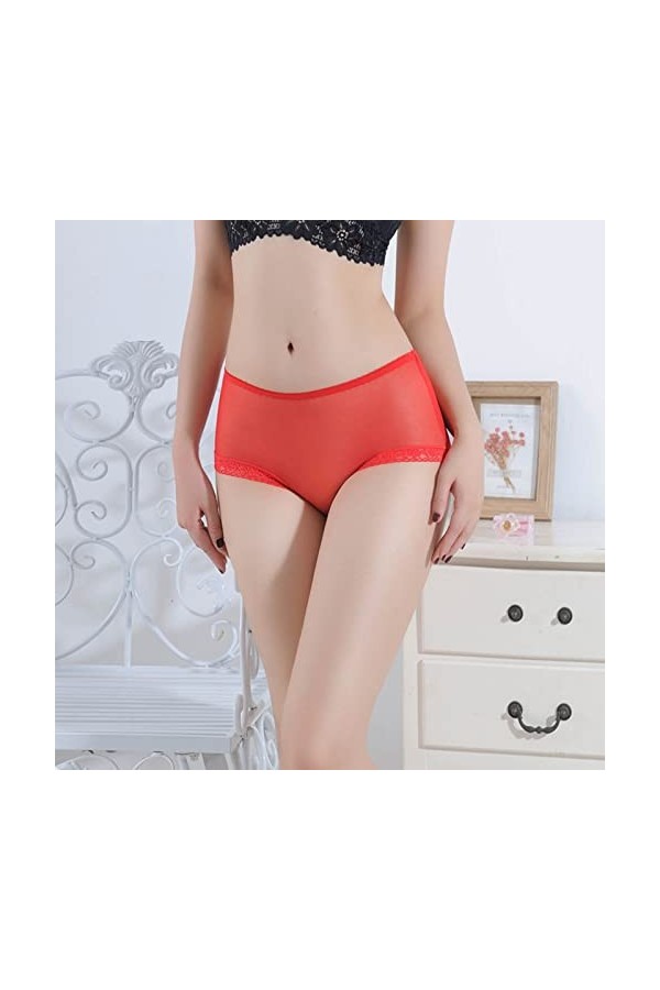 Culottes de Absorbante Menstruelle Femme String Stretch Pantalons Triangle en Pur Coton et Soie 2023 Nouveau Couleur Unie Sli