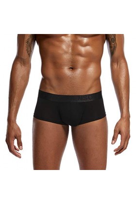 IQYU Sous-vêtements sexy pour homme - Culotte douce - Sous-vêtement - Sous-vêtement sexy - En latex - String, Noir , M