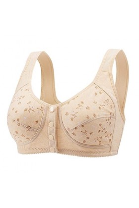 Générique Ensemble de Lingerie Dim Gilet Taille Plus Femme Soutien-Gorge Imprimé Boutonné Devant sous-Vêtements Confort Intim