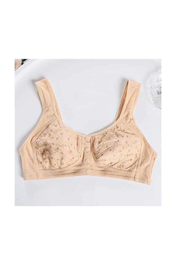 Générique Ensemble de Lingerie Dim Gilet Taille Plus Femme Soutien-Gorge Imprimé Boutonné Devant sous-Vêtements Confort Intim