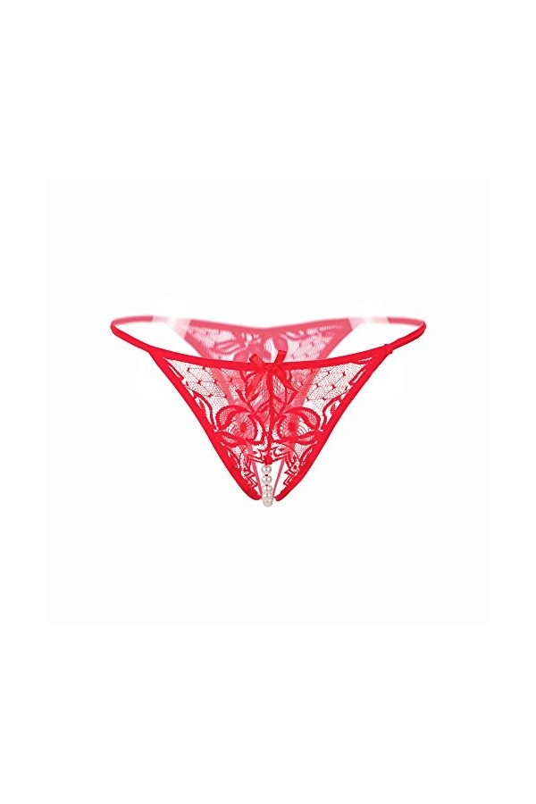 Junhasgood Strings Hot Sexy Femme élégant T Sexy Lingerie Dentelle Retour Doux Thong Culotte de Nuit Confortable 0330FRQA-Re