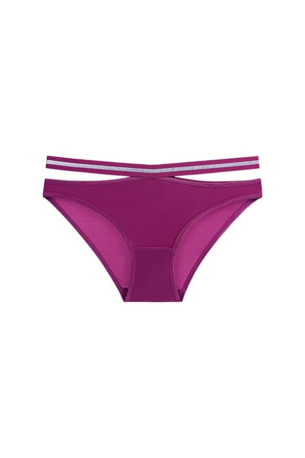 Kitty Lingerie Culotte Culotte en Coton Creux Évider Femmes Épissage Culotte De Sport Respirant Sexy Jarretelles Sexy Purple