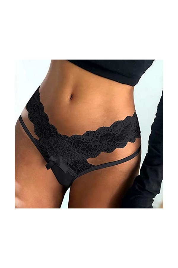 Gelb&Schwarz Menstruelle Adolescente Abondant Femmes Sexy Floral Lace Mesh Culotte Low Rise Hollow Out Transparent Plus Size 
