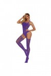 Générique sous-vêtements Filet de Poisson Creuse de Nuit Lingerie Mesh pour Femmes Tenue Coquine Hot Purple, One Size 