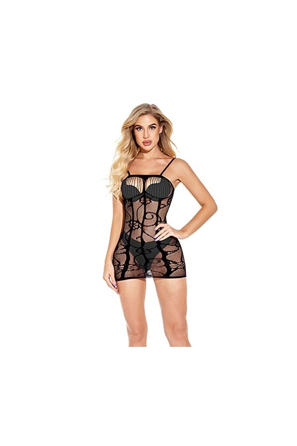 Générique Pyjama Transparent Femme sous-Vêtements Mesh Bodystockings Robe Sexy Pyjama sous-Vêtements Lingerie Ensemble Ouvert