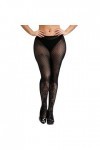 Zylione Collants Résille Taille Haute Sexy Maille Résille Lingerie Avant Ouverture, C-C., taille unique