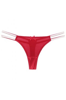 Dasongff String Femme Coquine Hot Tanga Sexy A Dentelle Slips Sexy Chic Stretch Taille Basse Culotte Grille Ficelle Slip Culo