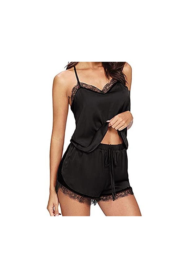CUTeFiorino Ensemble de sous-vêtements sans manches pour femme B H - Sous-vêtements jumpui - Soutien-gorge sexy - Dentelle - 