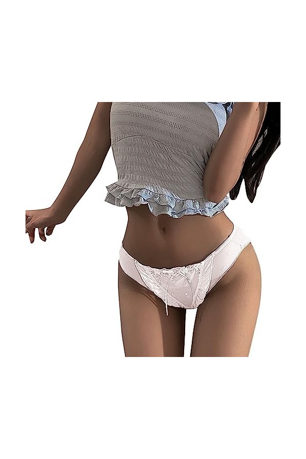 Générique Femmes Dentelle Sexy Culotte sous-Vêtements String Culotte Haute Gainante Culotte Transparent Shorties Femmes Dente